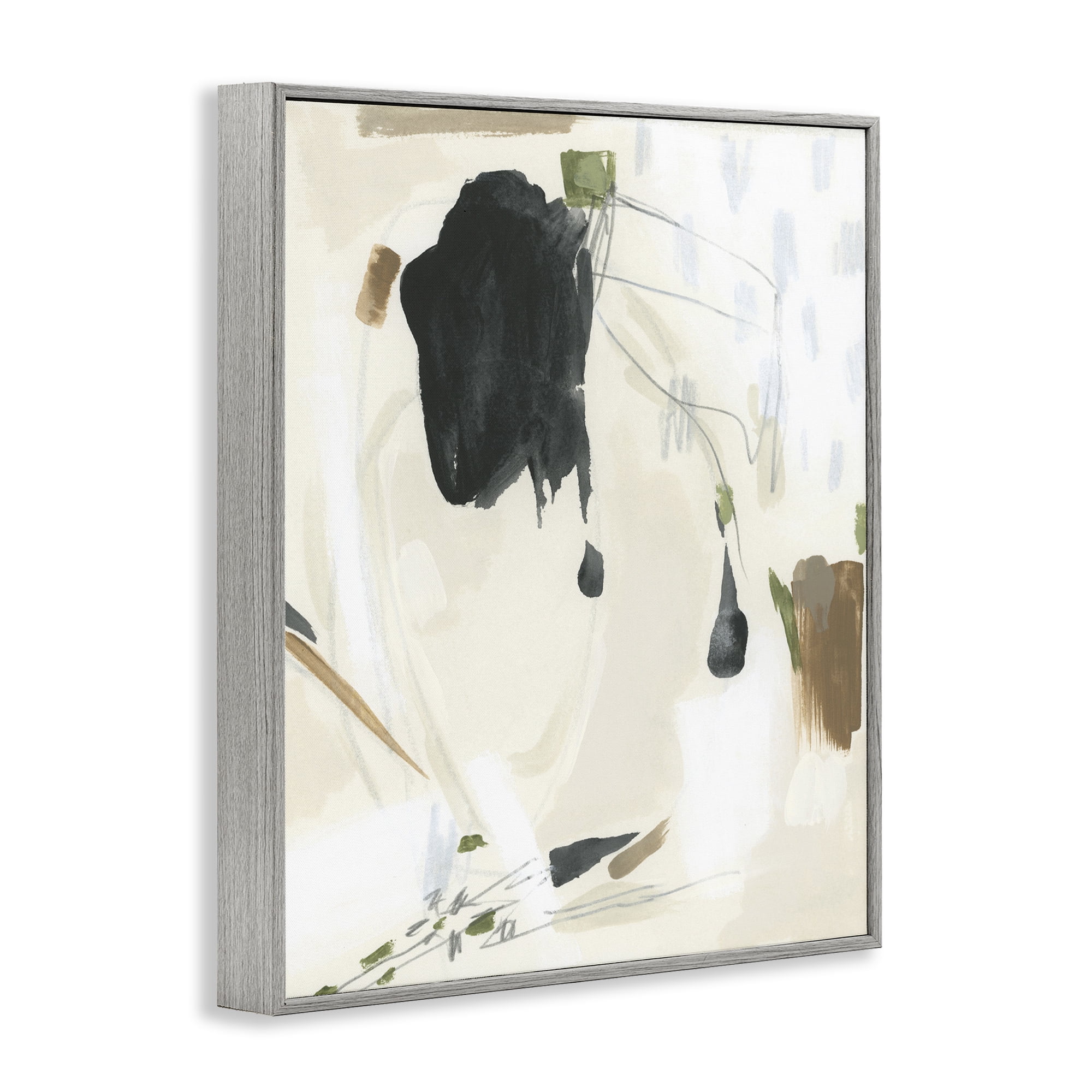 Stupell Industries Subtle Abstract Painting Abstract Painting Gray Framed Art Print Wall Art, 24 x 30
