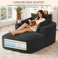 thumbnail image 5 of Muumblus Chaise Lounge Indoor, Cozy Lounge Chair Sleeper Sofa for Adults, No Assembly Required, Black Corduroy, 5 of 9