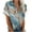#3-Blue, variant on WXLWZYWL Womens Summer Tops Casual Lapel Blouse Short Sleeve Print Loose Shirt Tops Buttons Cardigan Army Green