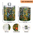 thumbnail image 5 of Yayeee 2 Pack Qtip Holder Bathroom Cotton Swab Canister with Lid Clear Dispenser Set, Green Floral Garden, 5 of 6