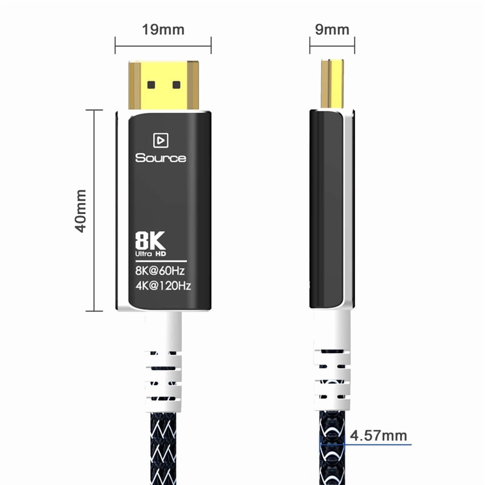 AUBEAMTO CL3 8K Fiber Optic HDMI 2.1 Cable 33Feet Braided Nylon, Supports Ultra High Speed 48Gbps 8K@60Hz 4K@120Hz Dynamic HDR, eARC,ARR, Dolby Atmos, for PS5/Xbox Series X/Apple TV 4K, Roku - Whit