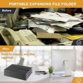 thumbnail image 3 of Organizador de bolsillo para carpetas de archivos expandible: contenedor de documentos tamaño carta A4 expandible con etiquetas adhesivas personalizables, 7 bolsillos, 3 of 5