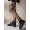 thumbnail image 3 of Jinsinto Collants à Motifs pour Femmes, Résille Florale, Panty Taille Haute, 3 of 5