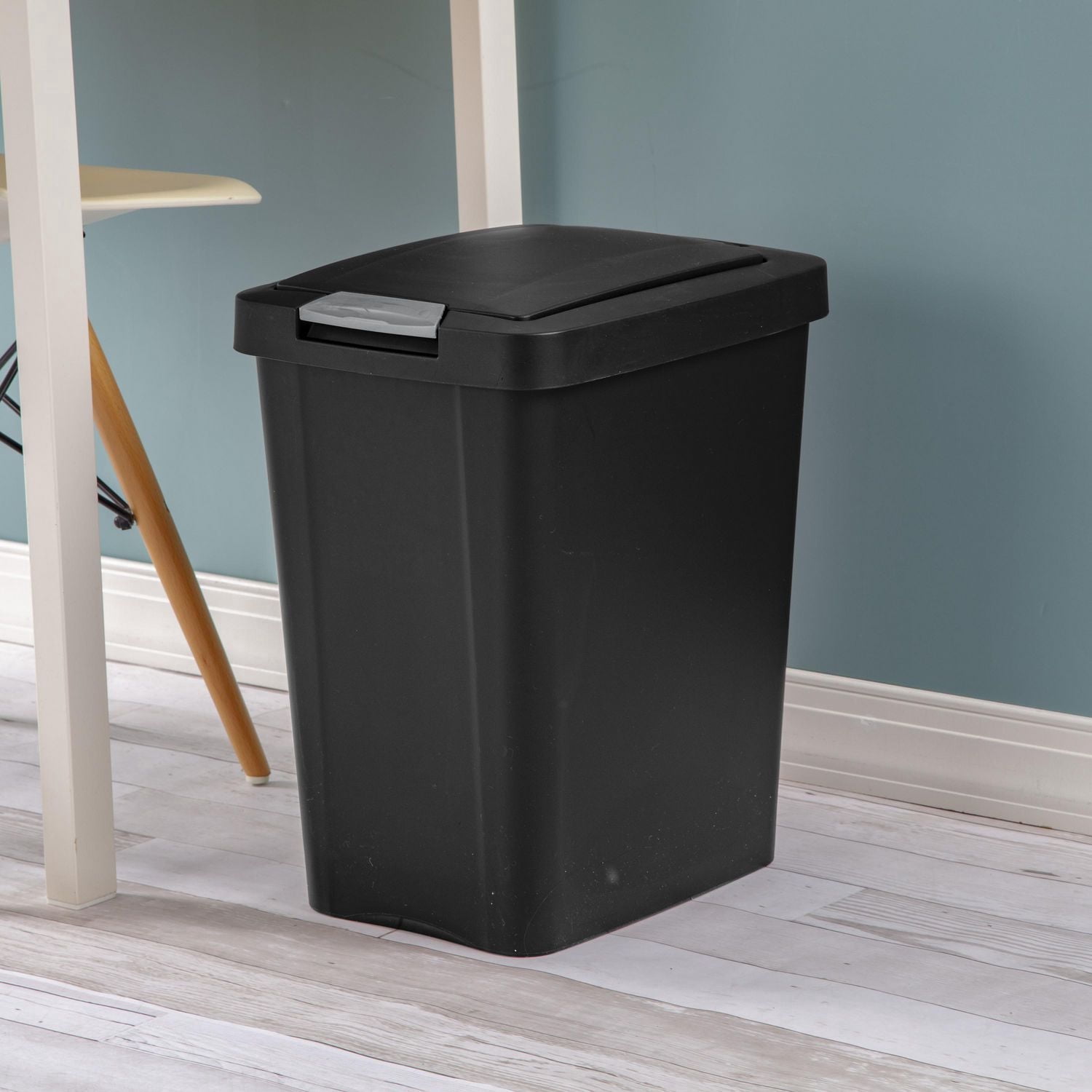 Sterilite 28 L TouchTop Wastebasket, Slim Profile Trash Can with