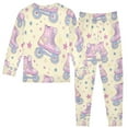 thumbnail image 2 of FORMRS Long Sleeve Top and Pants Pajama Set for Niños 2-Piece Sleepwear, Sizes 18M-8Y, Roller Disco, 2 of 6