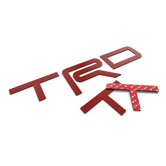 BDTrims Raised Plastic Letters Compatible with TRD Skid Plate 2016-2020 Tacoma and 2019-2020 4Runner Models (Red Carbon)