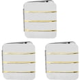 thumbnail image 2 of Stephanie Imports Set of 3 Vertical Bar Pattern Double Sided Magnifying Compact Mirrors (Gold & Silver), 2 of 3