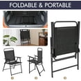 thumbnail image 4 of Outdoor Folding Patio Chairs Set of 4, Portable Outdoor Folding Chairs for Outside, Lawn, Garden and Porch with Metal Frame, Armrests, Stackable, Foldable and Portable Design, Black, 4 of 9