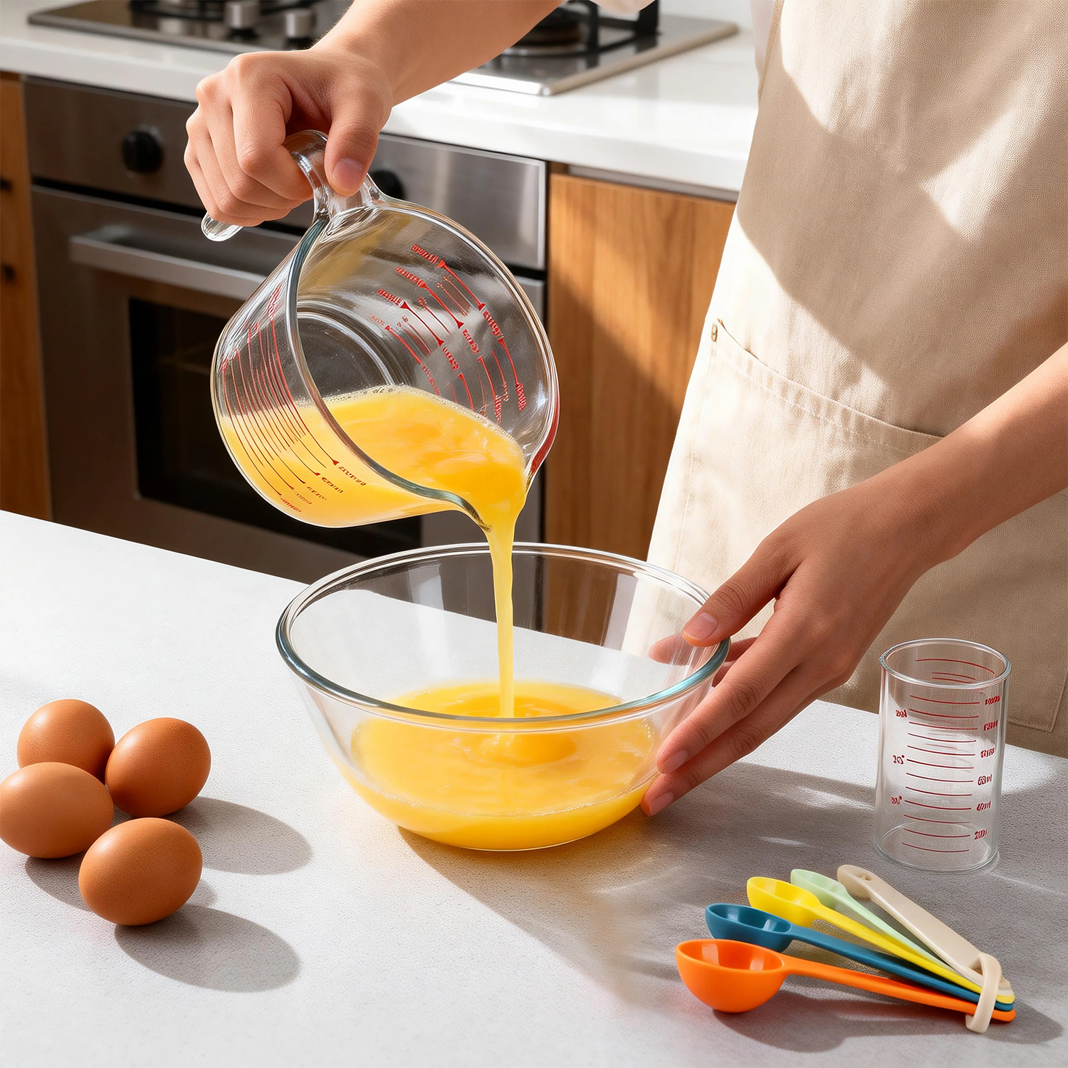 TAIMASI 9-Piece Glass Measuring Cups and Spoons Set photo 6