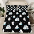 thumbnail image 2 of Manfei Teens Antarctic Penguin Bed Sheets, Mystic Stars Print King Sheets, Black Cartoon Style Sheet Set, Ultra Soft Home Decor, 4 Pieces, 2 of 7