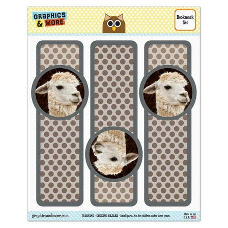 White Llama Glossy Laminated Bookmarks - Set of 3