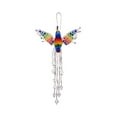 thumbnail image 2 of Rainbow Hummingbird Hanging Figurine Ornament Czech Glass Seed Bead Fringe Tail Dangles - Handmade Gifts Spirit Animal Boho Accessories, 2 of 2