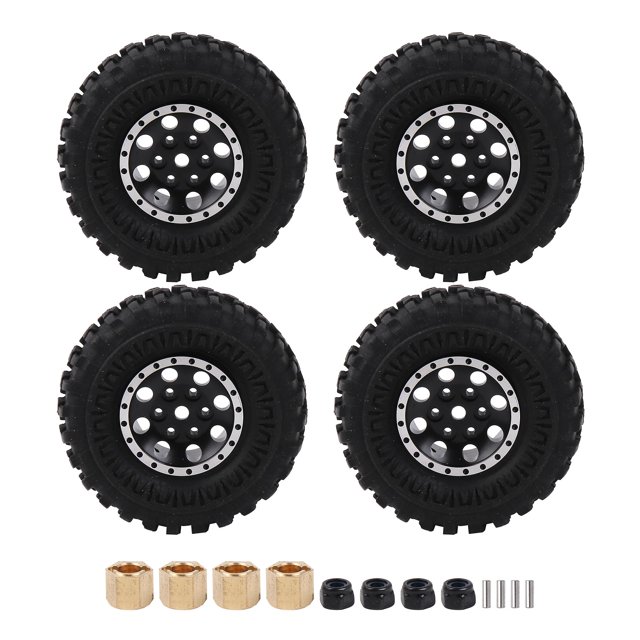 4 Piezas de Neumáticos de repuesto yuxing para FMS 1:24 con Acoplador de latón H7x6.2mm