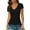 W-Black, variant on Adeawade Womens T Shirts Short Sleeve Solid Color Slim Fits V Neck Classic Tee Clothes S Black
