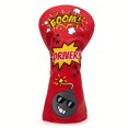 thumbnail image 1 of 1pc Creative Boom Design Golf Club Headcover, Driver/Fairway Wood/Hybrid Head Cover # 1 # 3# UT Red Driver, 1 of 6
