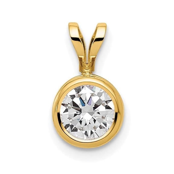 14k Yellow Gold Round Bezel Pendant