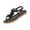 Black, variant on Women's Flower Flat Sandals Wedding Sandals for Bride T-Strap Thongs Open Toe Summer Beach Shoes White 5.5