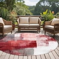 thumbnail image 4 of Red Grey Oil Painting Round Area Rug 7 FT,Non Slip Living Room Area Carpet,Abstract Modern Street Smear Art Washable Soft Circular Rug Non-Shedding Floor Carpet for Bedside Office Play Room Classroom, 4 of 9