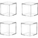 thumbnail image 1 of Cubo cuadrado de plástico acrílico transparente, paquete de 4 pequeños contenedores de cubos cuadrados de plástico con tapa, caja de almacenamiento de 2,4 x 2,4 x 2,4 pulgadas/60 x 60 x 60 mm para, 1 of 7