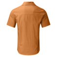 thumbnail image 5 of XDZJLR Mens Shirts Summer Hawaii Solid Short Sleeve Double Pocket Turn Down Button Tops, 5 of 5