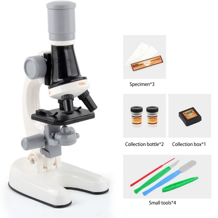 Kids Microscope Toy Kit with 100X 400X and 1200X Magnification Kids