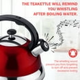 thumbnail image 2 of Luzkey Top Whistling Kettle Stainless Steel Tea Pot Heat Handle Tea Kettle Boiling Cookware for Electric Cooktop Induction Cookers Red, 2 of 15