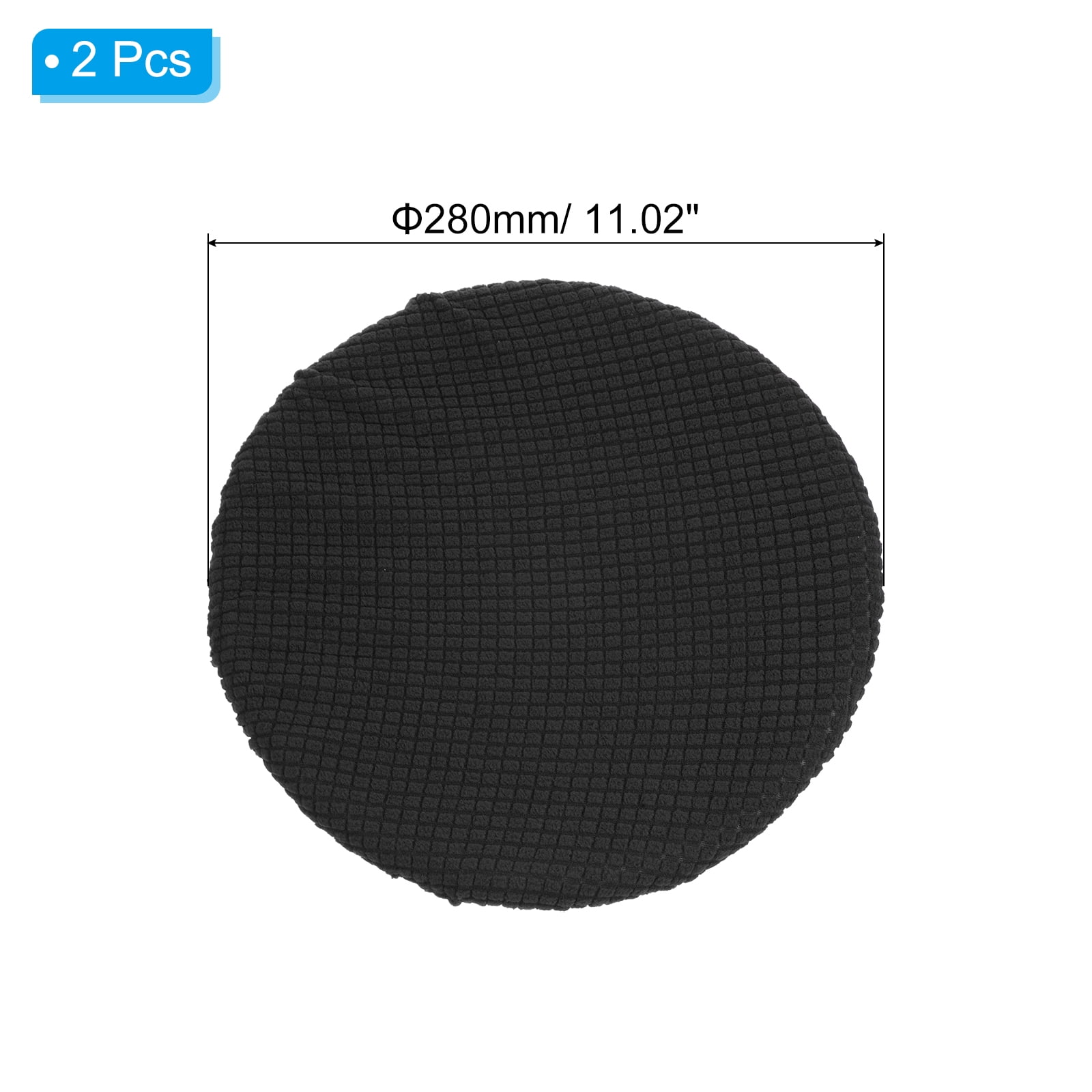 Unique Bargains 11 Inches Round Bar Stool Cover Washable Elastic Cushion Cover Black