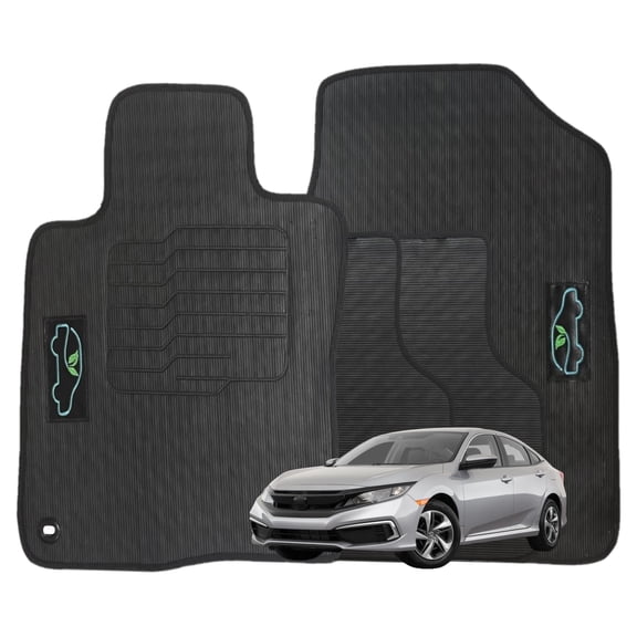 All Weather Floor Mats Custom Fit for 2016 to 2021 Honda Civic with Safety Locks - Front and Rear - ecoMats
