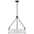 thumbnail image 2 of Nuvo Lighting Halter 4 Light Pendant Medium Base 60 Watt Matte Black Finish White Fabric Shade, 2 of 7