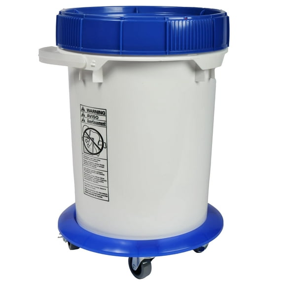 5 Gallon Bucket with 13" Round Bucket Dolly with Caster Locking Wheels