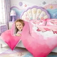thumbnail image 4 of Manfei Pink-Blue Axolotl 7pcs Queen Bedding,Watercolor Salamander Print Bedding Comforter Set Queen,Pink Reversible, 4 of 7