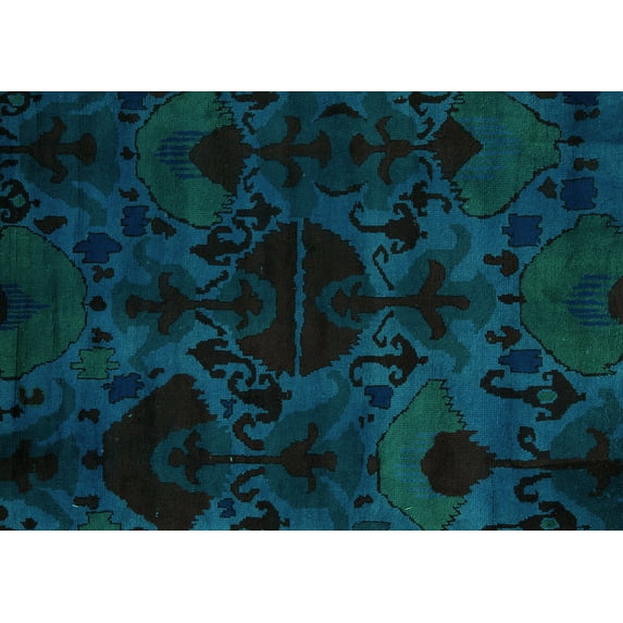 Ahgly Company Indoor Rectangle Persian Turquoise Blue Bohemian Area Rugs, 5' x 7'