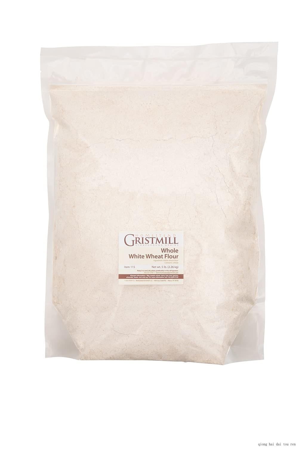 stone ground whole white wheat flour nongmo, chemicalfree artisanally milled from hard white