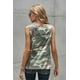 thumbnail image 2 of ABPHQTO Camiseta sin mangas con bajo retorcido y estampado de camuflaje para mujer, 2 of 5