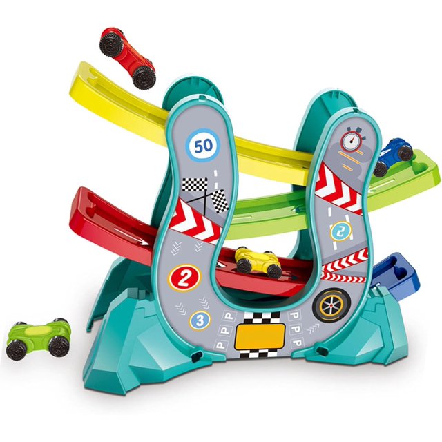 Race Car Ramp Toy Multifunctional Educational Race Car Track Ramp Toy for Toddlers for Home (Green)