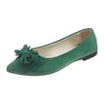 thumbnail image 3 of YLYL Women's Suede Bow Pointed Toe Flat Shoes Slip on Soft Comfy Casual Dress Ballet Flats, 3 of 6