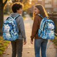 thumbnail image 3 of Kuiaobaty Cat Flower Print Backpack for Teens 17 Inch School Bag Daypack with Cup Holder Cute Girls Backpack Laptop for School, Blue, 3 of 7