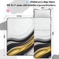 thumbnail image 5 of Grey and Gold Marble Pattern Teens Toddler Nap Mat with Pillow, Sleeping Mat Bag for Preschool Daycare 59"x22", 5 of 6