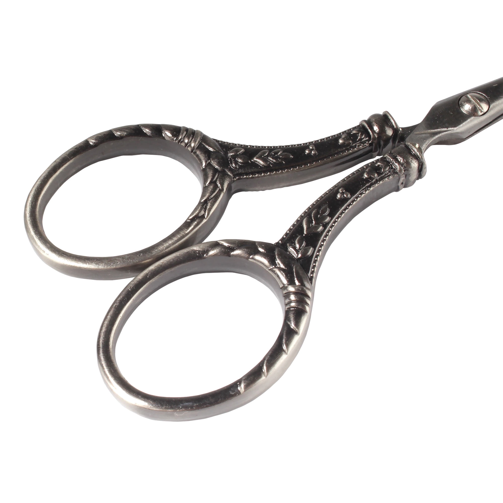 JubileeYarn Decorative Floral Embroidery Craft Scissors - Antique Silver - 3 Pairs