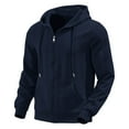 thumbnail image 4 of Levmjia Men's Jacquard Pattern Hooded Jacket Polyester Zip-Front Sweatshirt Drawstring Pocket Casual Coat Soft Breathable Sportswear Lightweight Long Sleeve Outerwear S-3XL, 4 of 9