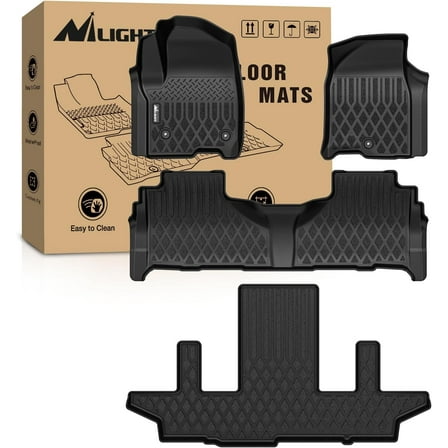 Nilight TPE Floor Mats for Chevy Chevrolet Suburban GMC Yukon XL 7 Seats Bucket Seats 2021 2022 2023 2024 2025 All Weather Custom Fit Heavy Duty Floor Liners