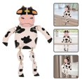 thumbnail image 2 of Wooden Cow Statue Long Legs Wood Cow Figure Cow Decor Cartoon Animal Figurine, 2 of 3