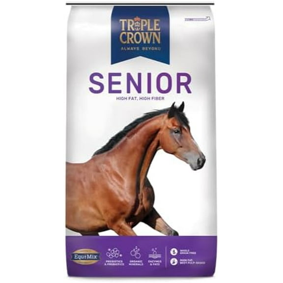 Triple Crown Senior Horse Feed, High Fat and High Fiber, 50 lbs