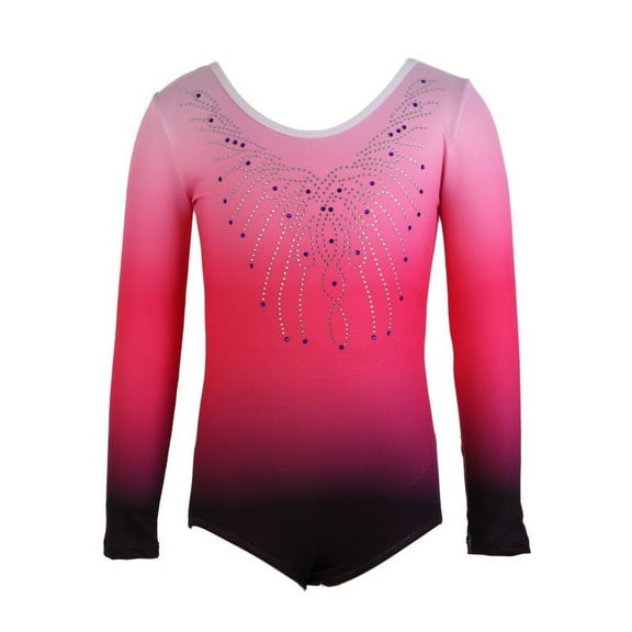 Patterned gradient body suit long-sleeved diamond ballet gymnastics clothes exercise clothes dance clothes