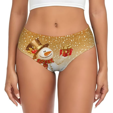 Womens Underwear - Christmas Snowman Gift No Show Seamless Underwear for Women  Stretch Women s Panties  Hipster Soft Comfort Ladies Panties Bikini Underwear Briefs