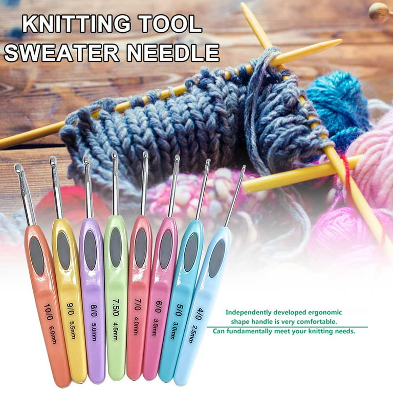 8pcs 2.5-6mm Crochet Hooks Aluminum Knitting