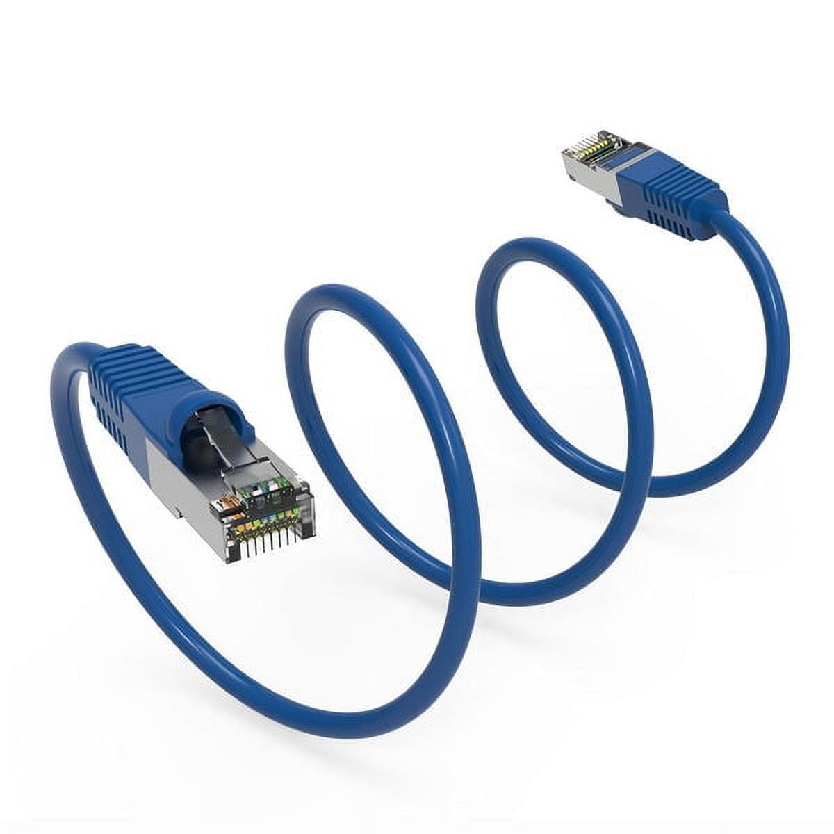 FireFold Cat6 Ethernet Shielded Patch Cable 3ft Blue Internet Cable- 10-Gigabit Data Transmission Long Ethernet SSTP Cable High Speed Ethernet Cable- Twisted Copper Network Lan Cable