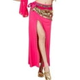 thumbnail image 4 of KHONTS Women's Single Split Long Skirt for Belly Dance Performance Training and Professional Dancewear Hot Pink One Size, 4 of 4