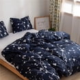 thumbnail image 5 of PinkMemory Navy Blue Duvet Cover Set Queen Flower Pattern Brushed Microfiber Soft Zipper Closure, 5 of 7