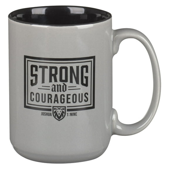 Mug Gray Strong & Courageous Josh. 1:9, (Hardcover)